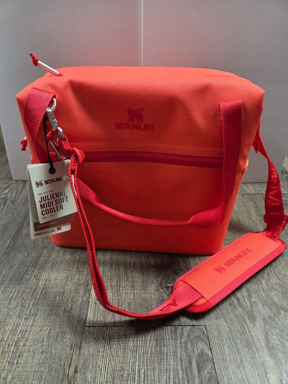 Stanley NWT The All Day Julienne Midi Soft Cooler - 20 Cans/12 Qts Hot Coral